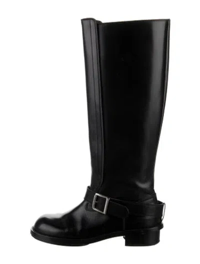 Pre-owned Chloé Leather Riding Boots In Black