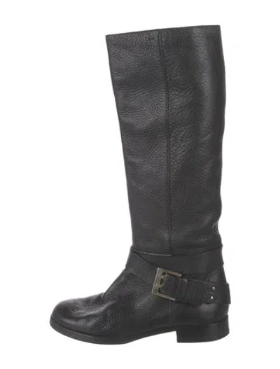 Pre-owned Chloé Leather Riding Boots In Black