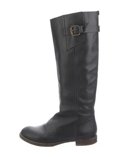 Pre-owned Chloé Leather Riding Boots In Black