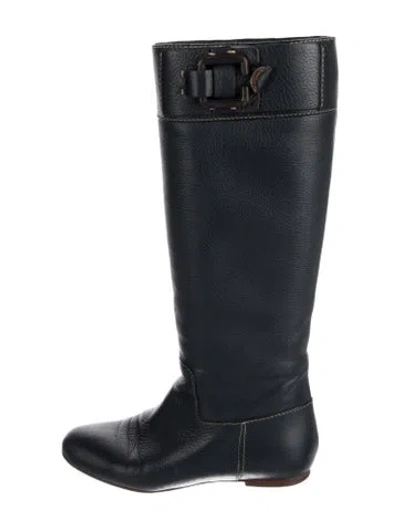 Pre-owned Chloé Leather Riding Boots In Brown
