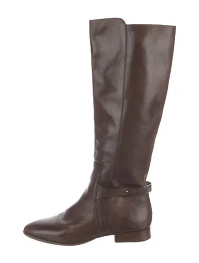 Pre-owned Chloé Leather Riding Boots In Brown