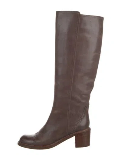 Pre-owned Chloé Leather Riding Boots In Brown