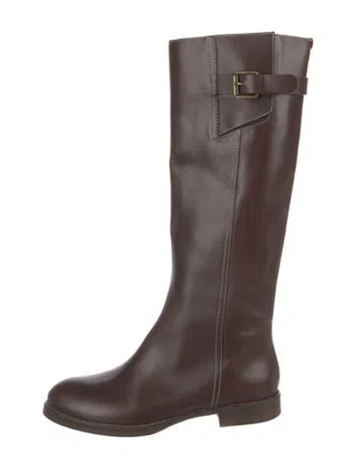 Pre-owned Chloé Leather Riding Boots In Brown