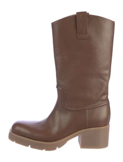 Pre-owned Chloé Leather Riding Boots In Brown