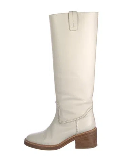 Pre-owned Chloé Leather Riding Boots In Neutral