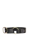 Chloé Anita Asymmetrical Buckle Leather Belt In Black