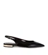 Chloé Saada Leather And Suede Slingback Flats In Black