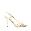 Chloé Nour 95 Python-print Metallic Sandals