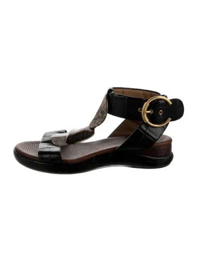 Pre-owned Chloé Leather Sandals In Black