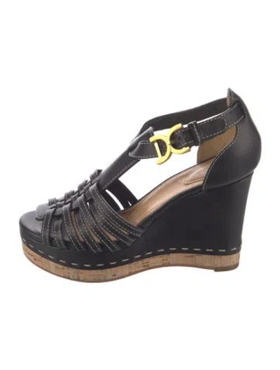 Pre-owned Chloé Leather Sandals In Black