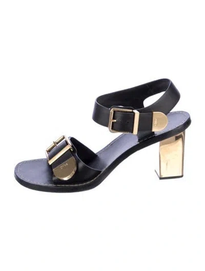 Pre-owned Chloé Leather Sandals In Blue