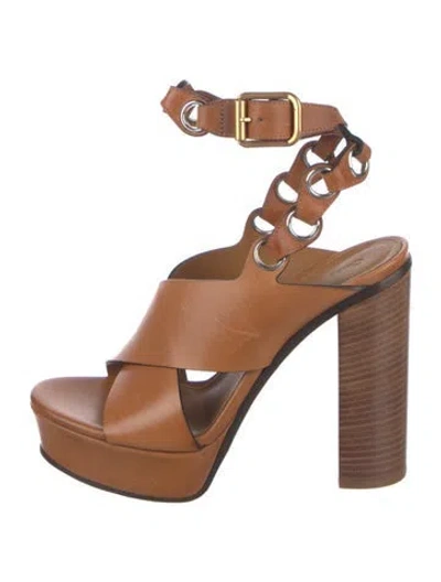 Pre-owned Chloé Leather Sandals In Brown