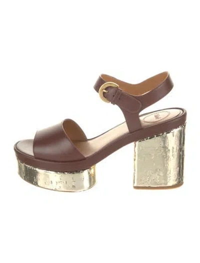Pre-owned Chloé Leather Sandals In Brown
