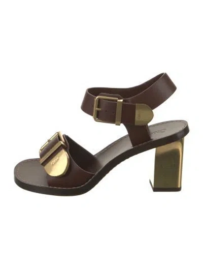 Pre-owned Chloé Leather Sandals In Brown