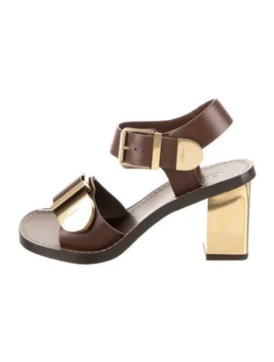 Pre-owned Chloé Leather Sandals In Brown