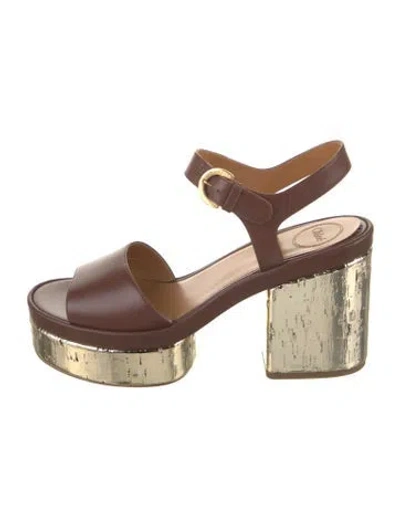 Pre-owned Chloé Leather Sandals In Brown
