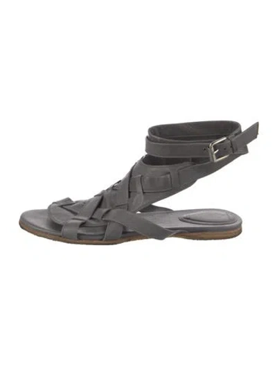 Pre-owned Chloé Leather Sandals In Gray