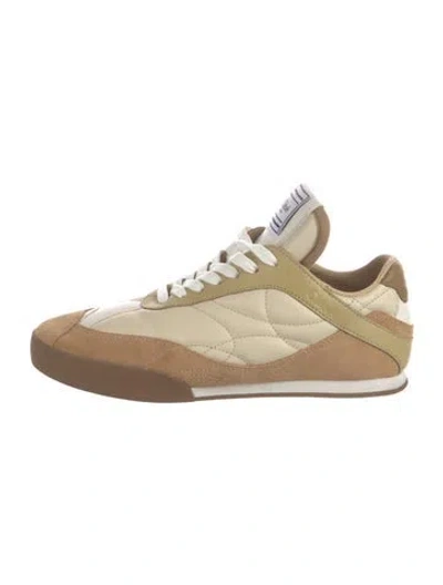 Pre-owned Chloé Leather Scalloped Accent Athletic Sneakers In Neutral