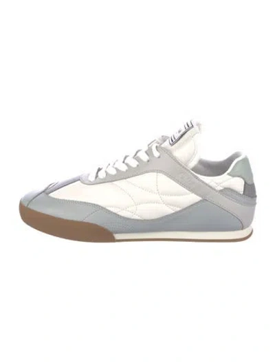 Pre-owned Chloé Leather Scalloped Accent Athletic Sneakers In White
