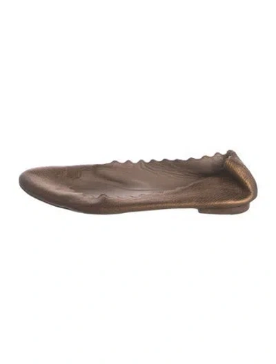 Pre-owned Chloé Leather Scalloped Accent Ballet Flats