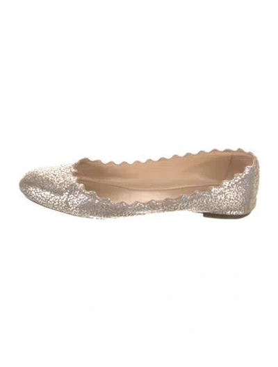 Pre-owned Chloé Leather Scalloped Accent Ballet Flats