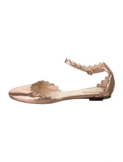 Pre-owned Chloé Leather Scalloped Accent Ballet Flats