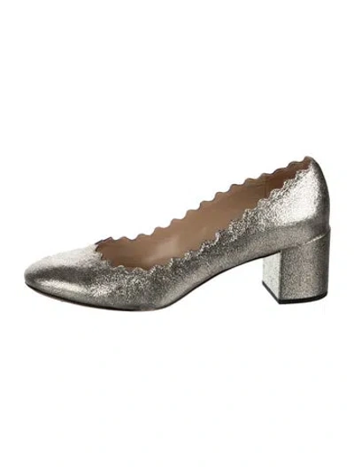 Pre-owned Chloé Leather Scalloped Accent Pumps
