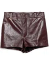 Chloé Leather Shorts In Red