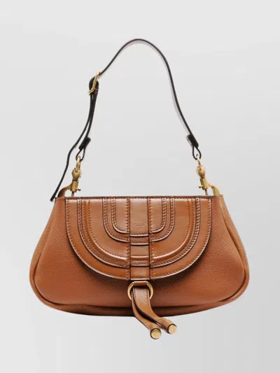 Chloé Leather Shoulder Bag Adjustable Strap In Brown