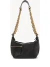 Chloé Sac Porté Épaule Camera Chain En Cuir Brillant Femme Noir Taille Onesize 100% Bubalus Bubalis, Farme In Black