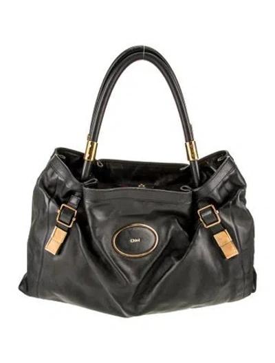 Pre-owned Chloé Leather Shoulder Bag In Black