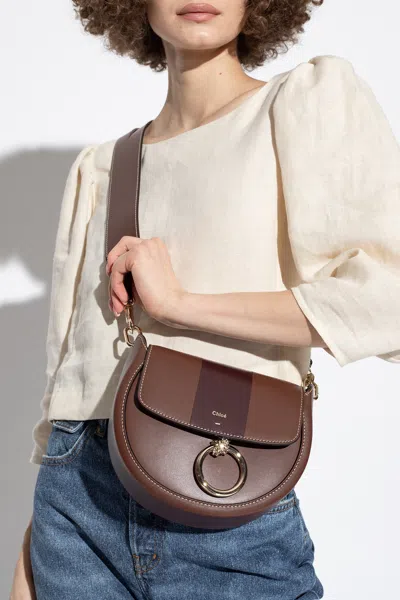 Chloé Arlene Leather Saddle Crossbody Bag In Brown