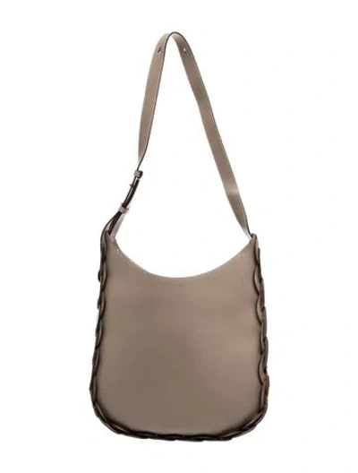 Pre-owned Chloé Leather Shoulder Bag In Gray