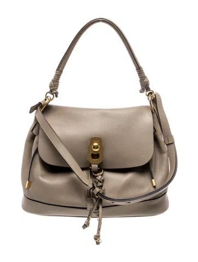 Pre-owned Chloé Leather Shoulder Bag In Gray