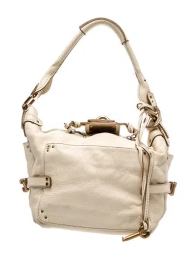 Pre-owned Chloé Leather Shoulder Bag In Neutral