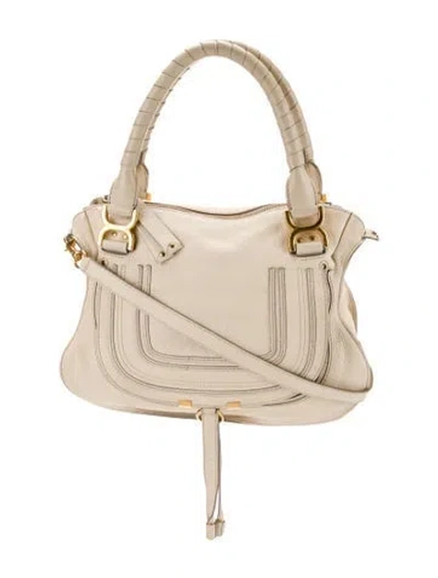 Pre-owned Chloé Leather Shoulder Bag In Neutral
