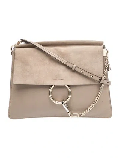 Pre-owned Chloé Leather Shoulder Bag In Neutral