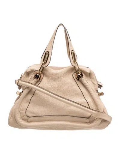 Pre-owned Chloé Leather Shoulder Bag In Neutral