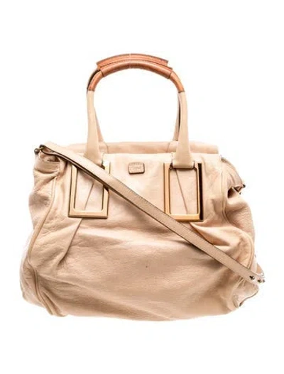 Pre-owned Chloé Leather Shoulder Bag In Neutral