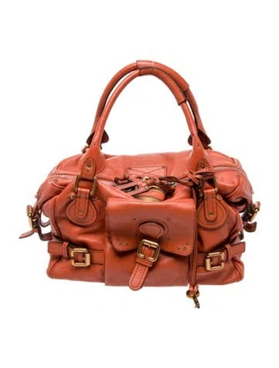 Pre-owned Chloé Leather Shoulder Bag In Orange