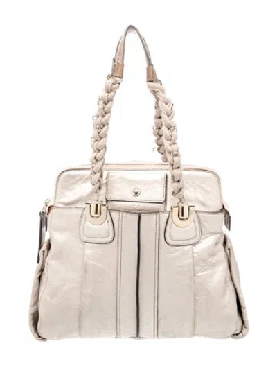 Pre-owned Chloé Leather Shoulder Bag In Silver