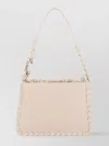 Chloé Leather Shoulder Bag With Front And Back Pockets In Cream