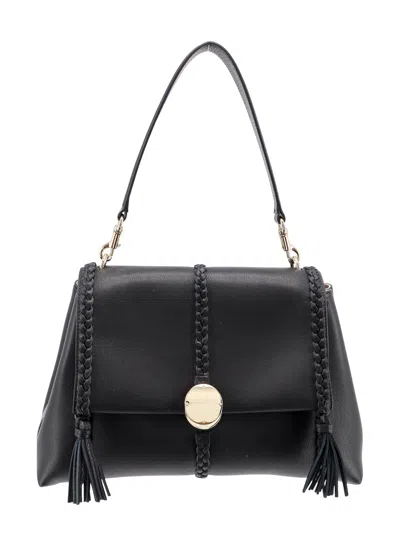 Chloé Leather Shoulder Bag With Tassels