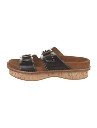 Pre-owned Chloé Leather Slides In Black