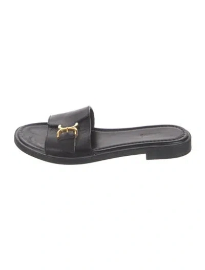 Pre-owned Chloé Leather Slides In Black