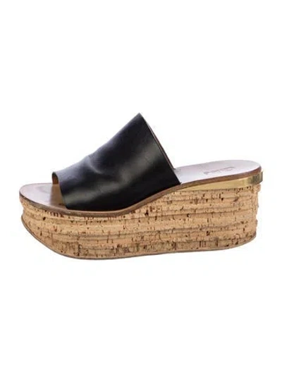 Pre-owned Chloé Leather Slides In Black
