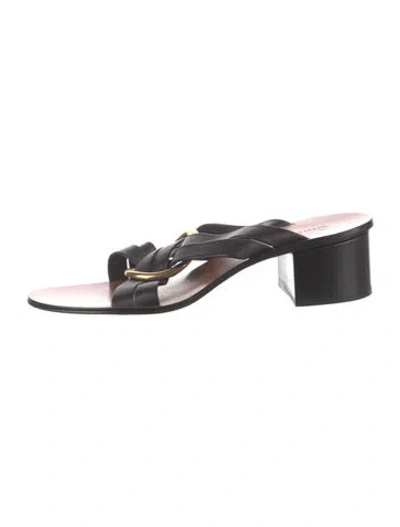 Pre-owned Chloé Leather Slides In Black