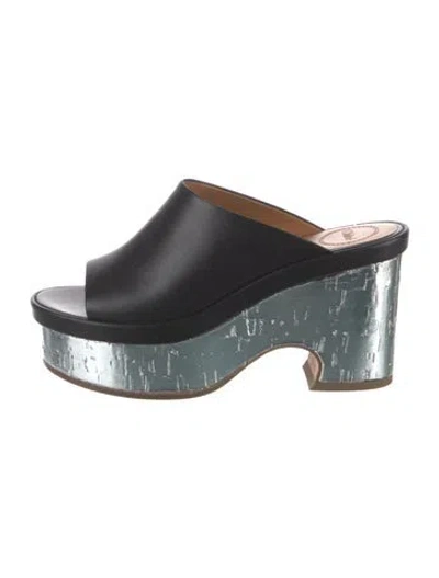 Pre-owned Chloé Leather Slides In Black