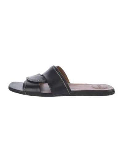 Pre-owned Chloé Leather Slides In Black