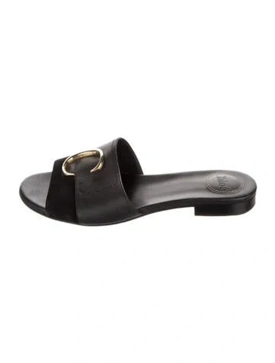 Pre-owned Chloé Leather Slides In Black